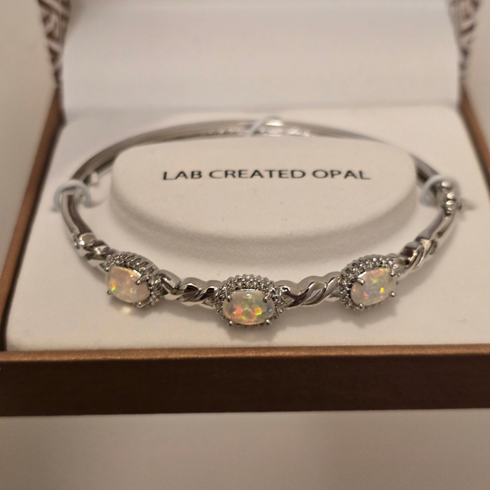 Opal Silver Bracelet Gianni Argento Bangle New in Box